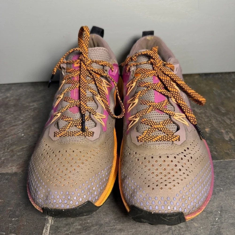 Nike React Pegasus Trail Purple Orange Sneakers Womens Size 7